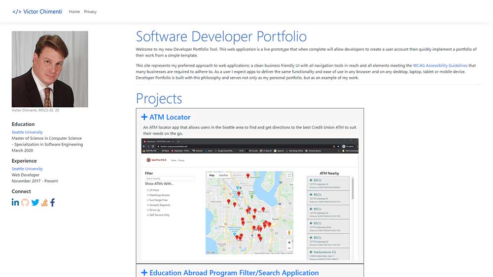 developer portfolio project